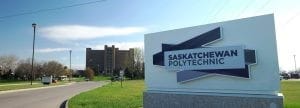 Gate of Saskatchewan Polytechnic showing the college name