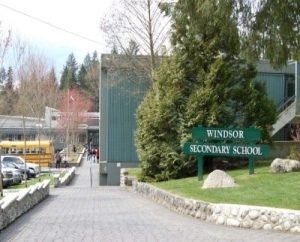 Entrance of Windsor Secondary School in Vancouver