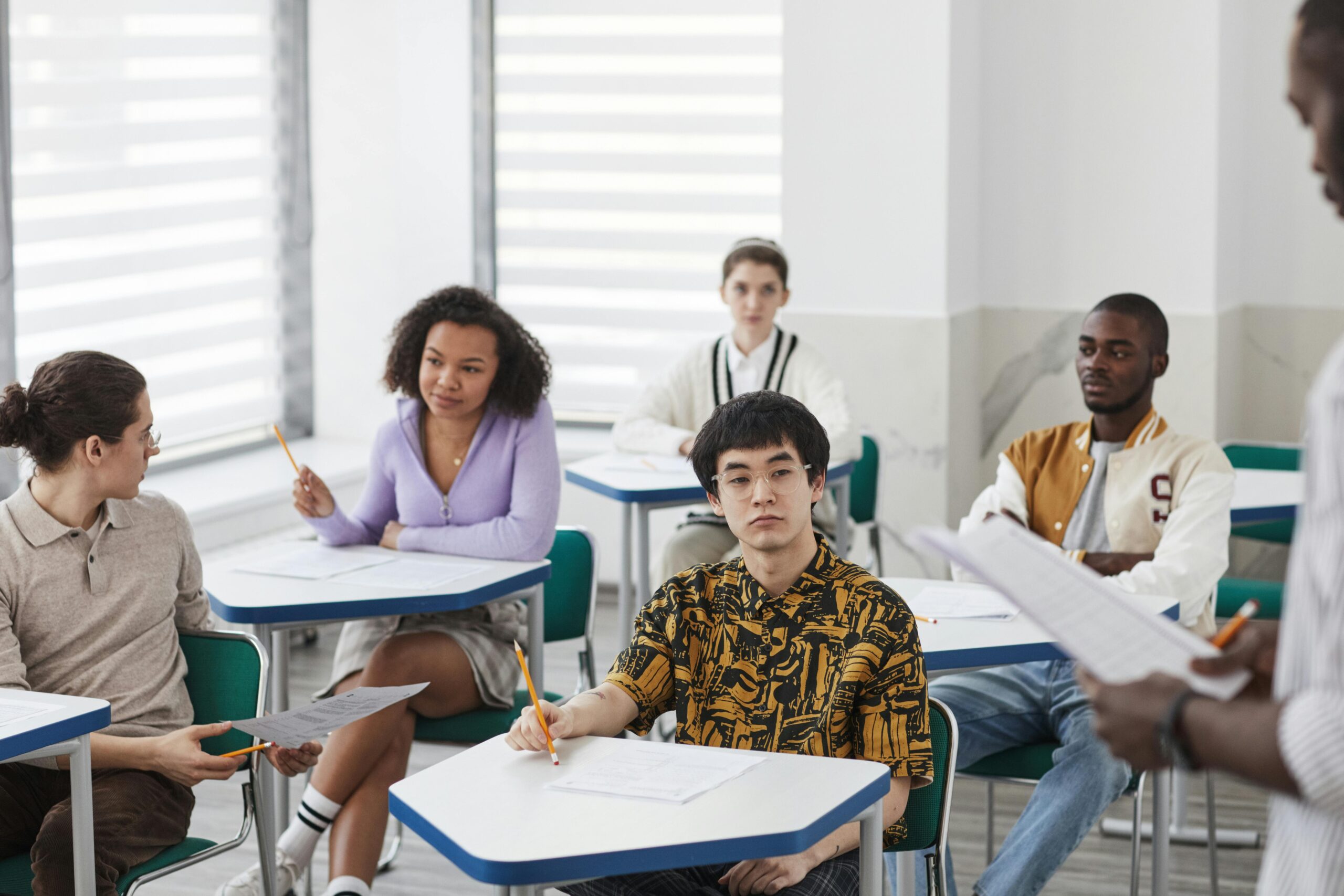 International students sitting Inside the Classroom