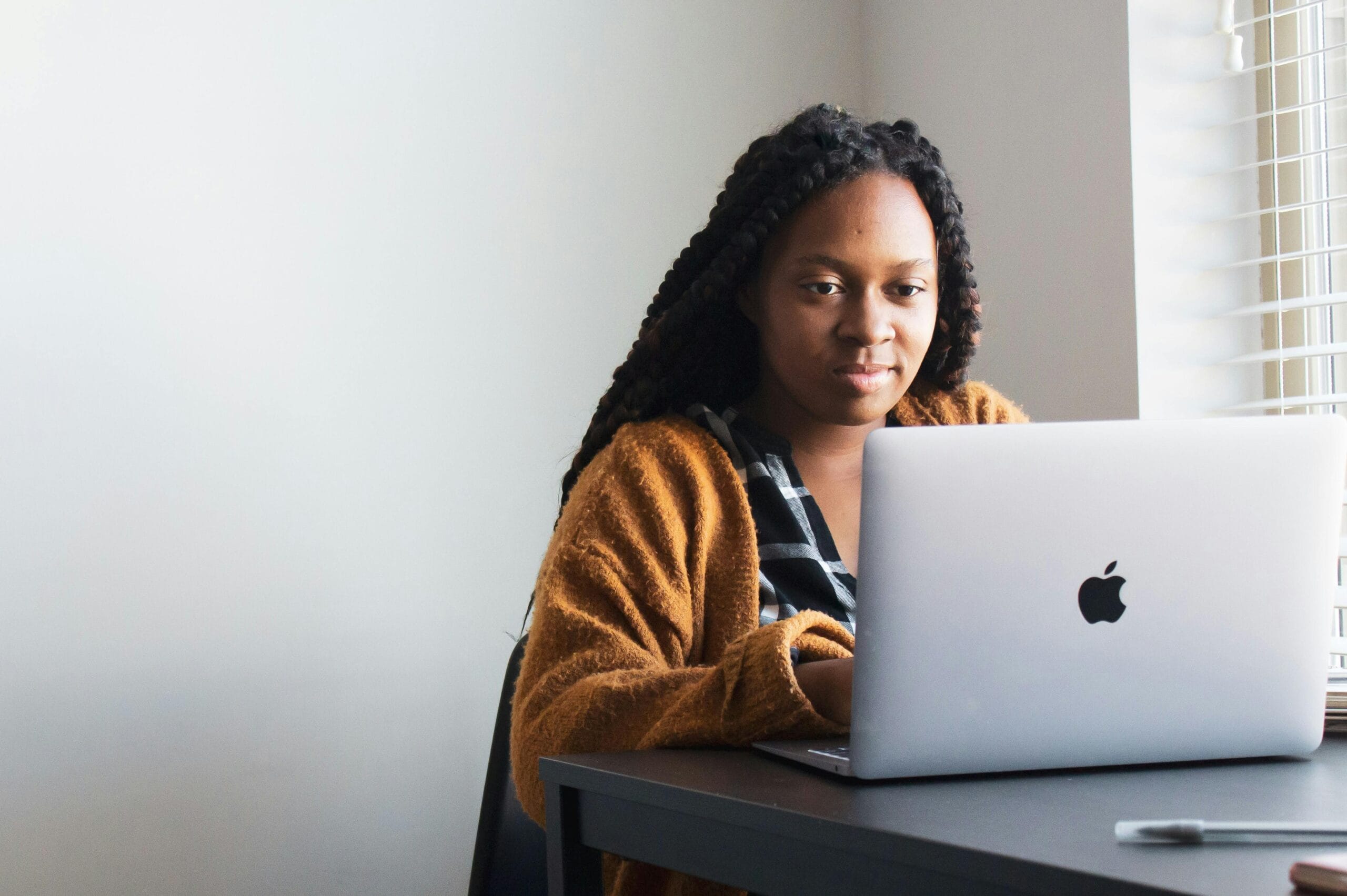 A Woman Using a Laptop